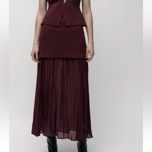 Zara Mixed Pleated Knit Skirt